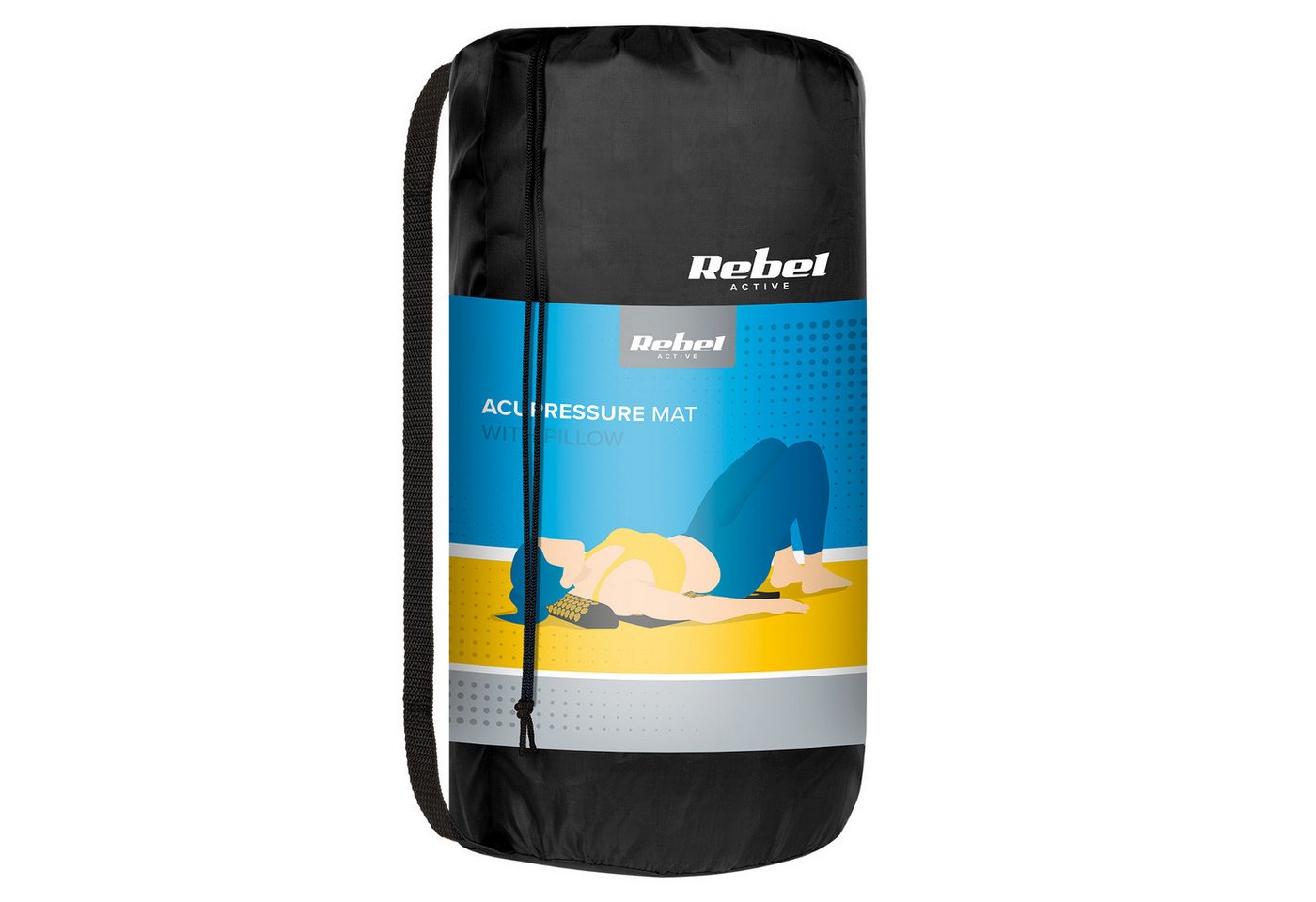 REBEL Akupressurmatte Active Gesundheitsmatte mit Akupressur-Noppen und Kissen, 110 x 42 cm, XL, goldene Noppen Bild 4