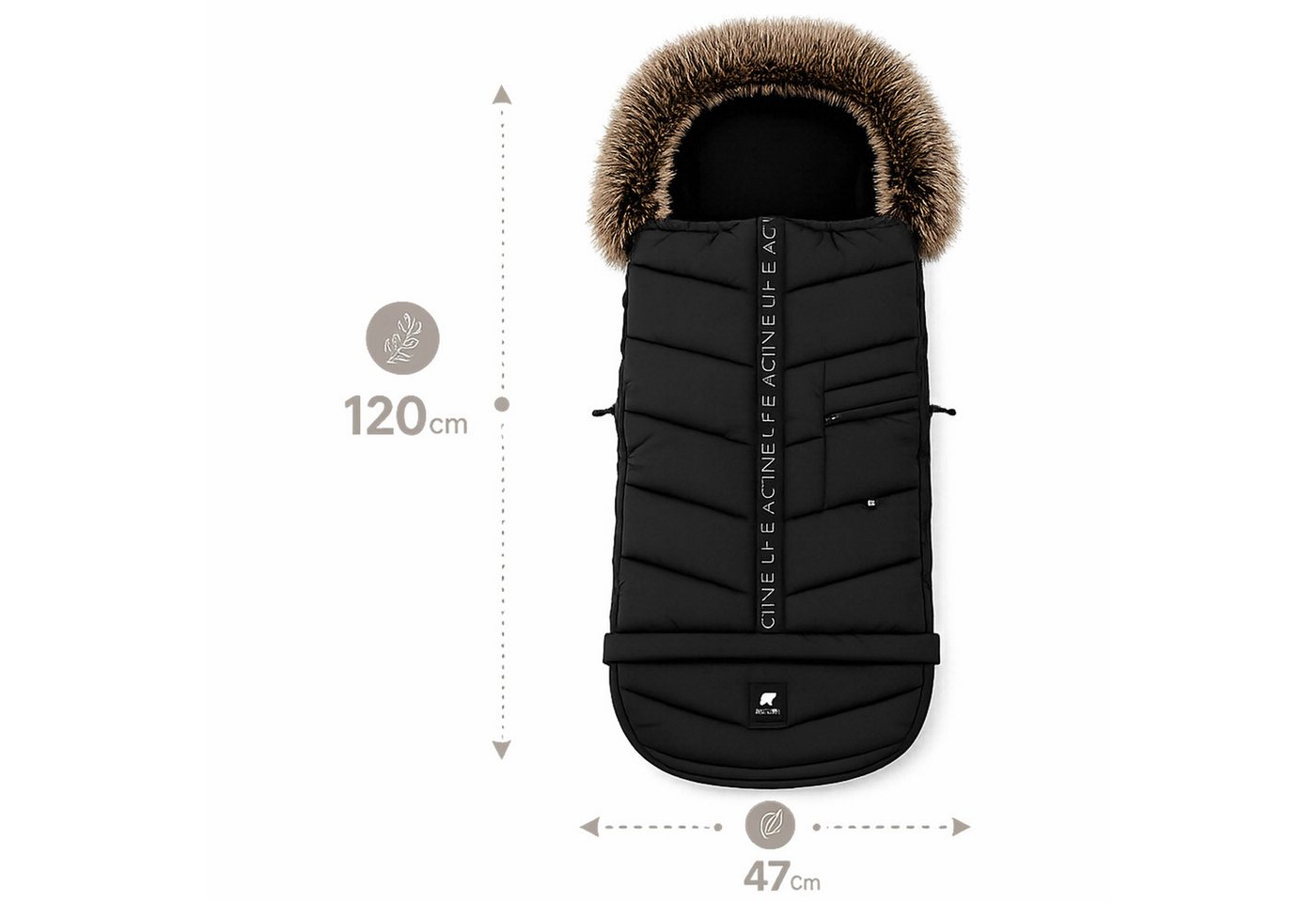 Knirpsenland Fußsack Winterfußsack Kinderwagen EVEREST Wasserabweisend Warm gefüttert, Thermoregulierendes Polar-Fleece-Innenfutter Bild 4