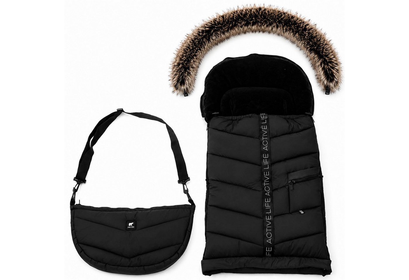 Knirpsenland Fußsack Winterfußsack Kinderwagen EVEREST Wasserabweisend Warm gefüttert, Thermoregulierendes Polar-Fleece-Innenfutter Bild 5
