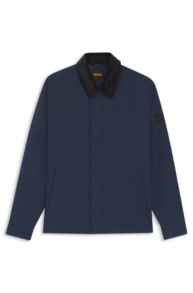 BOSS ORANGE Outdoorhemd Leldon-zip Oversize Fit, kontrastfarbiger Kragen, wattiert Bild 3