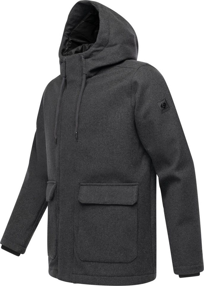 Ragwear Outdoorjacke Mr Them Felt YOUMODO Warmer Herren Wollmantel mit großen Pattentaschen Bild 3