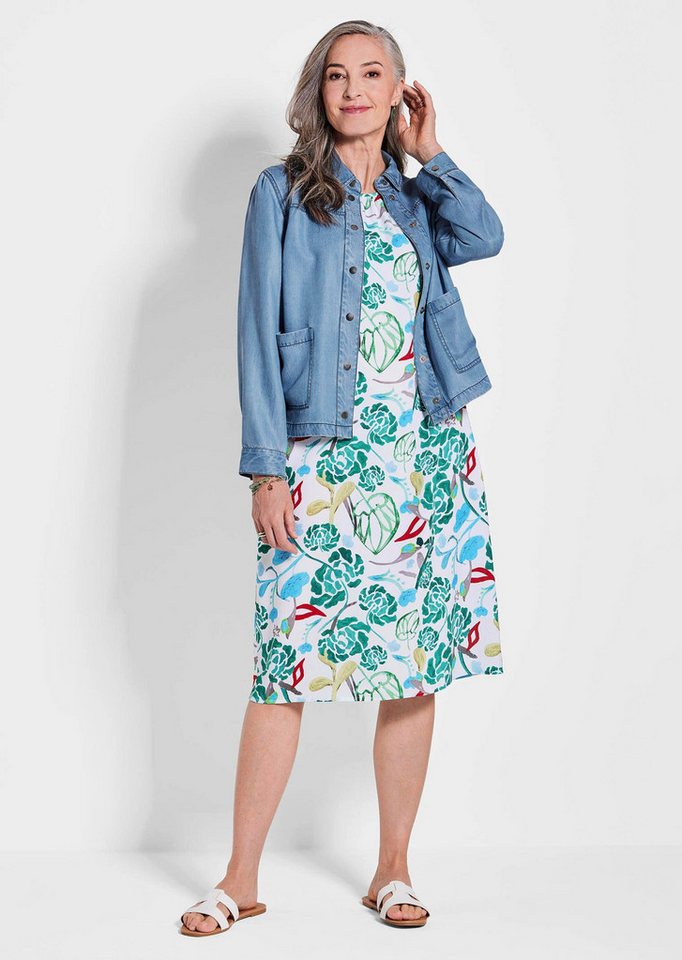 GOLDNER Outdoorjacke Denim-Jacke in Blau mit aufgesetzten Taschen Langarm leichte Jacke in Denim-Look mit Druckknöpfen Bild 4