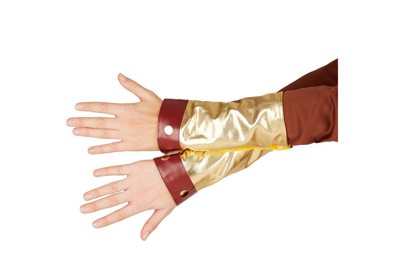 dressforfun Wikinger-Kostüm Nordfrau/Kriegerin, in der Farbe braun, Gr. S, Cooler Wikinger Hut, Kleid mit Umhang, Schöner Gürtel, Inkl. Stiefel - und Armstulpen Bild 3