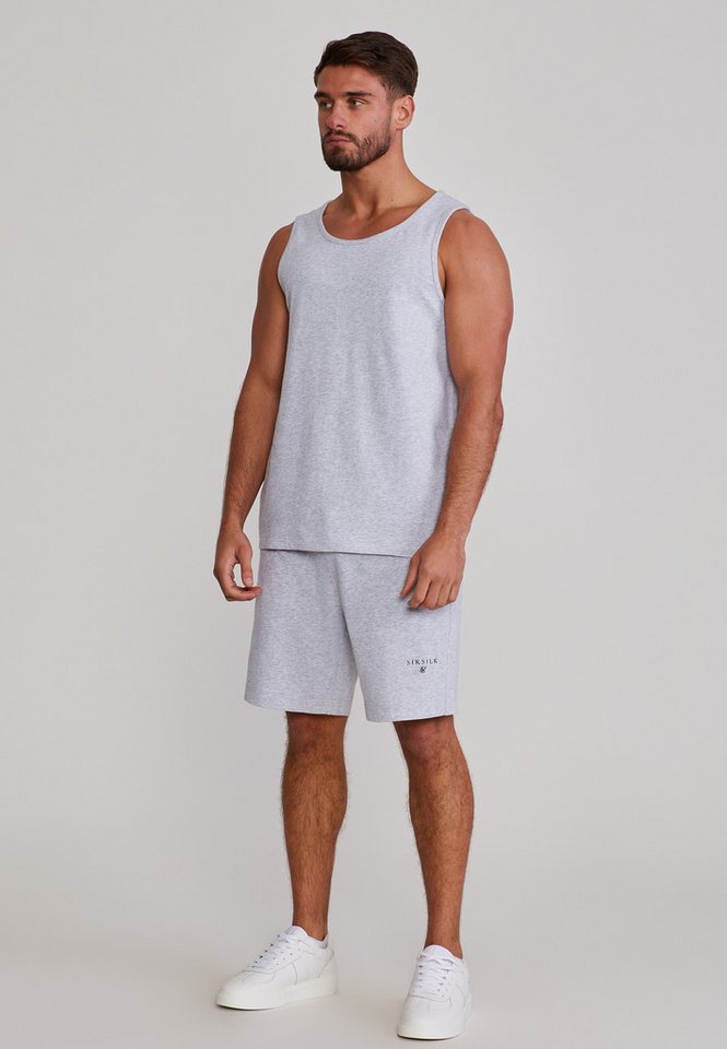 Siksilk Sweatanzug SikSilk Herren Grau Marl Vest and Shorts Set Bild 2