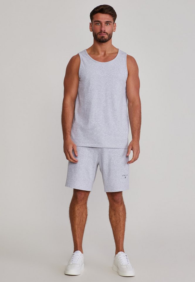Siksilk Sweatanzug SikSilk Herren Grau Marl Vest and Shorts Set Bild 5
