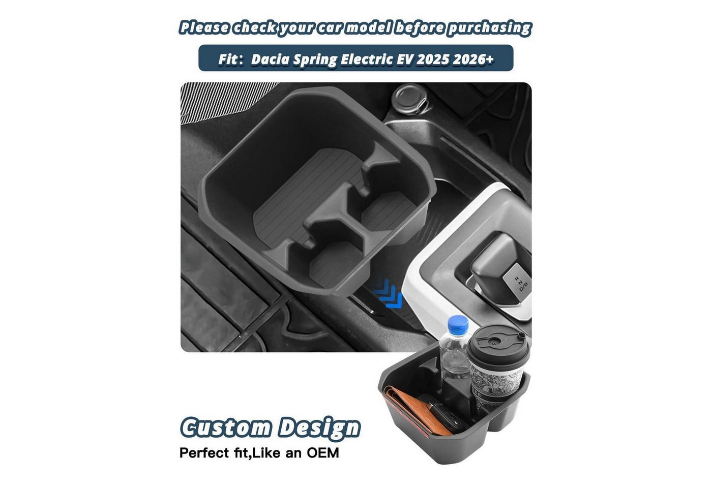 LuxusKollektion Taschenorganizer Aufbewahrungsbox Mittelkonsole Dacia Spring 2025-2027 Bild 2