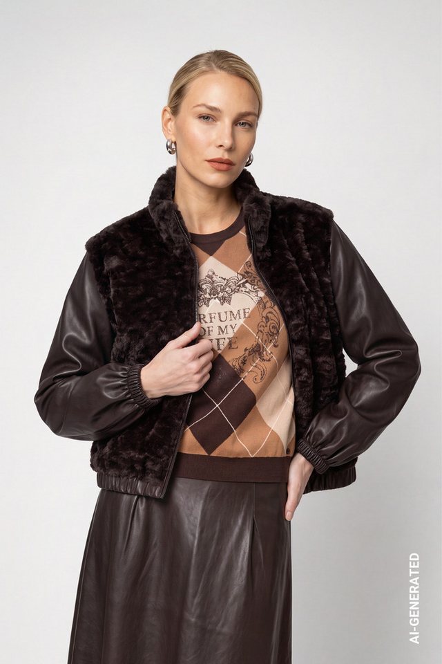 Monari Blusenblazer Jacke black coffee Bild 2