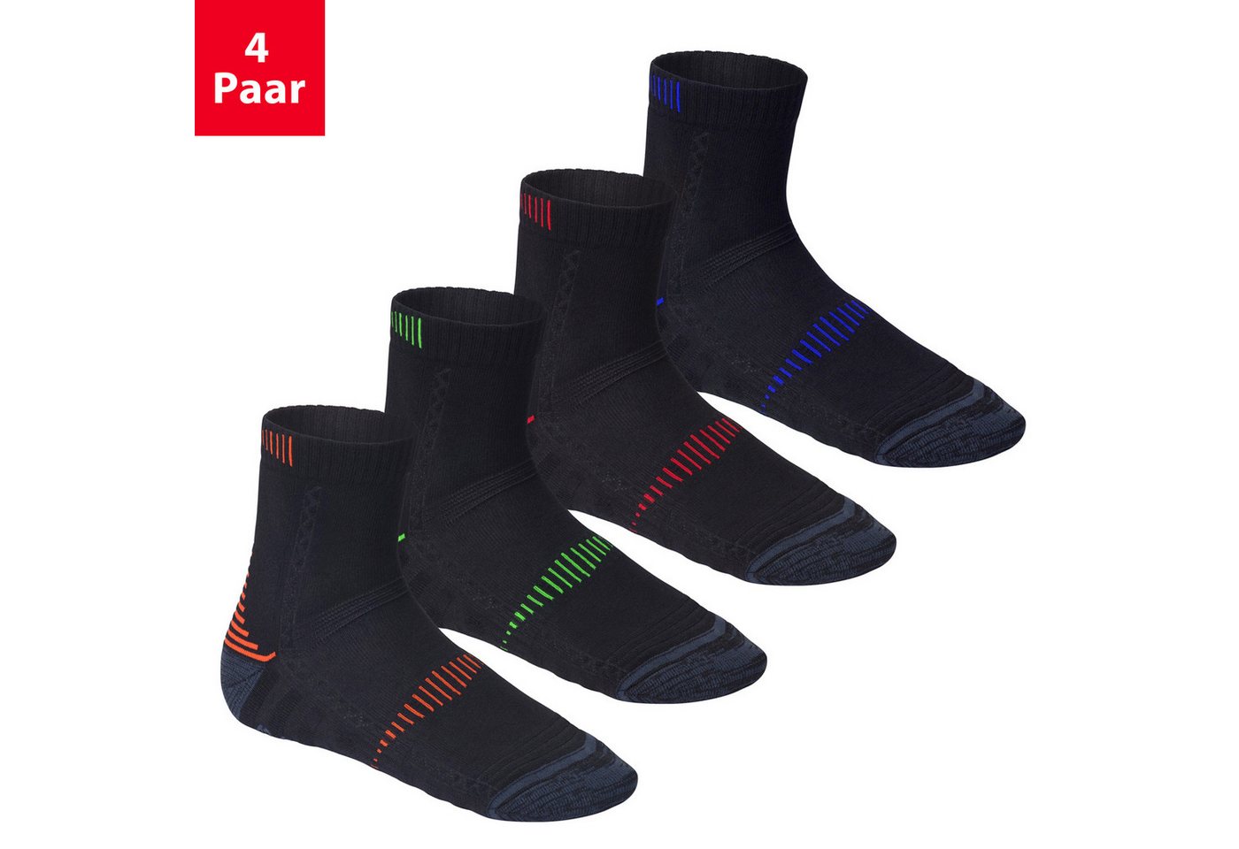 CFLEX Sportsocken Damen & Herren Laufsocken (4 Paar) mit verstärkten Zonen Bild 4