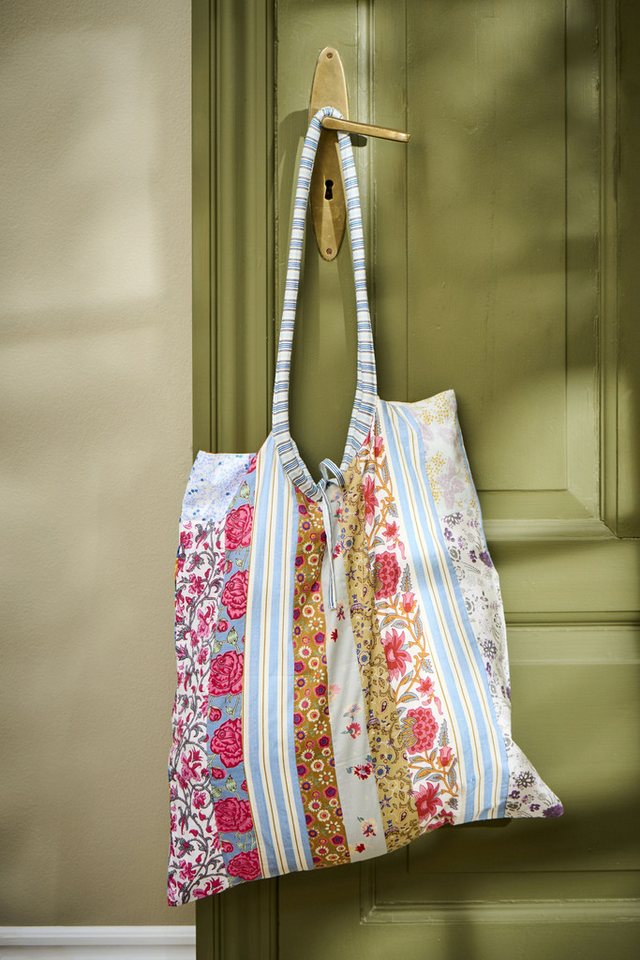 Ib Laursen Einkaufsbeutel Ib Laursen - Tasche Einkaufstasche Stofftasche Patchwork UNIKA Bunt