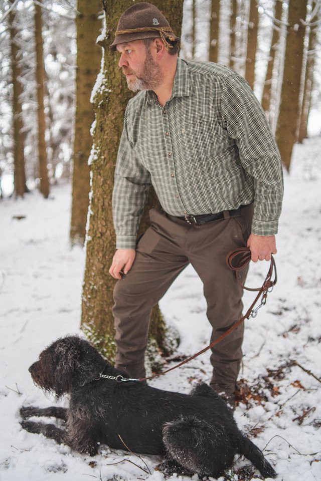 OS Trachten Outdoorhemd Twisa Langarm Jagdhemd mit Hirsch-Stickerei auf der Brusttasche Bild 2