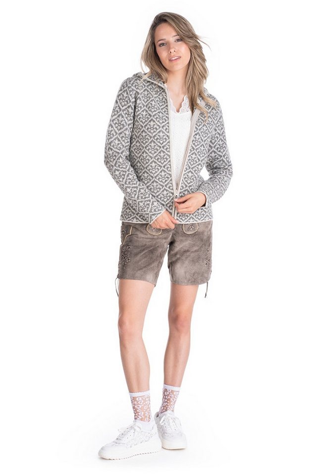 Hammerschmid Outdoorjacke Trachten Strickjacke - ZERMATT - hellgrau