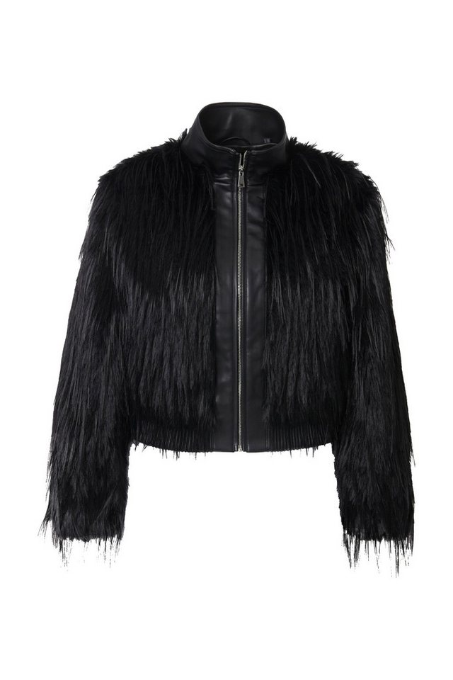 Ulla Popken Outdoorjacke Fellimitat-Jacke Classic Fit Lederoptik-Details