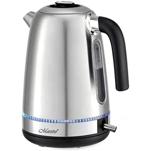 Maestro MR-050 Elektrischer Wasserkocher mit Beleuchtung Silber 1,7 L