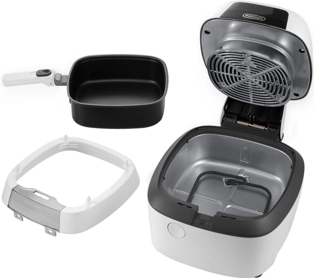 De'Longhi IdealFry Eins/Eine(r) Eigenständig 1400 W Heißluftfritteuse Schwarz, Weiß