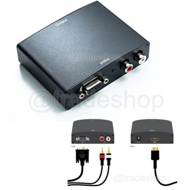 Trade Shop Traesio - Trade Shop - video converter convertitore aus analogico vga + audio r/l zu hdmi tv monitor pc -