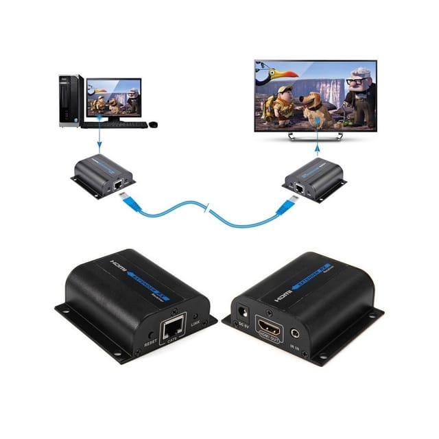 Trade Shop - HDMI-Extender Cat6 Sender Empfänger Cat 6 tx rx hd Videokonverter -