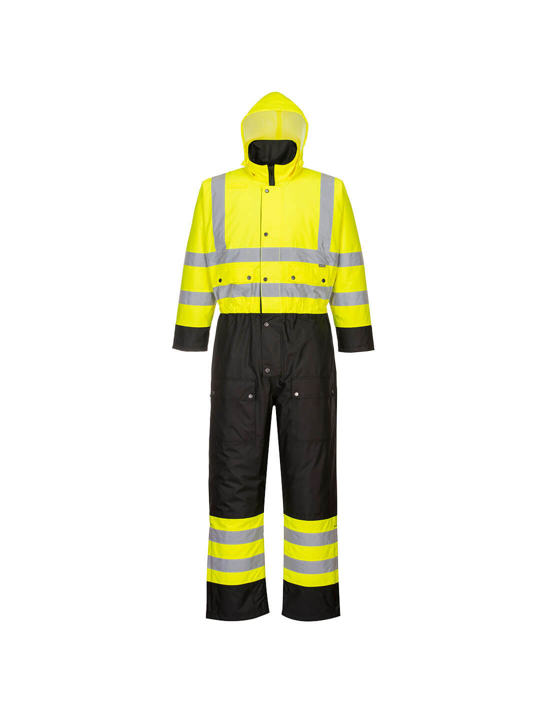 Hochsichtbare Gesteppte Overall In Kontrastfarben Gelb/schwarz 2xl - Fr(54) - Uk(44)
