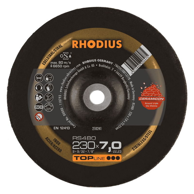 Rhodius Rs480, 10 Stück, 230 X 7,0 Mm, Schruppscheibe