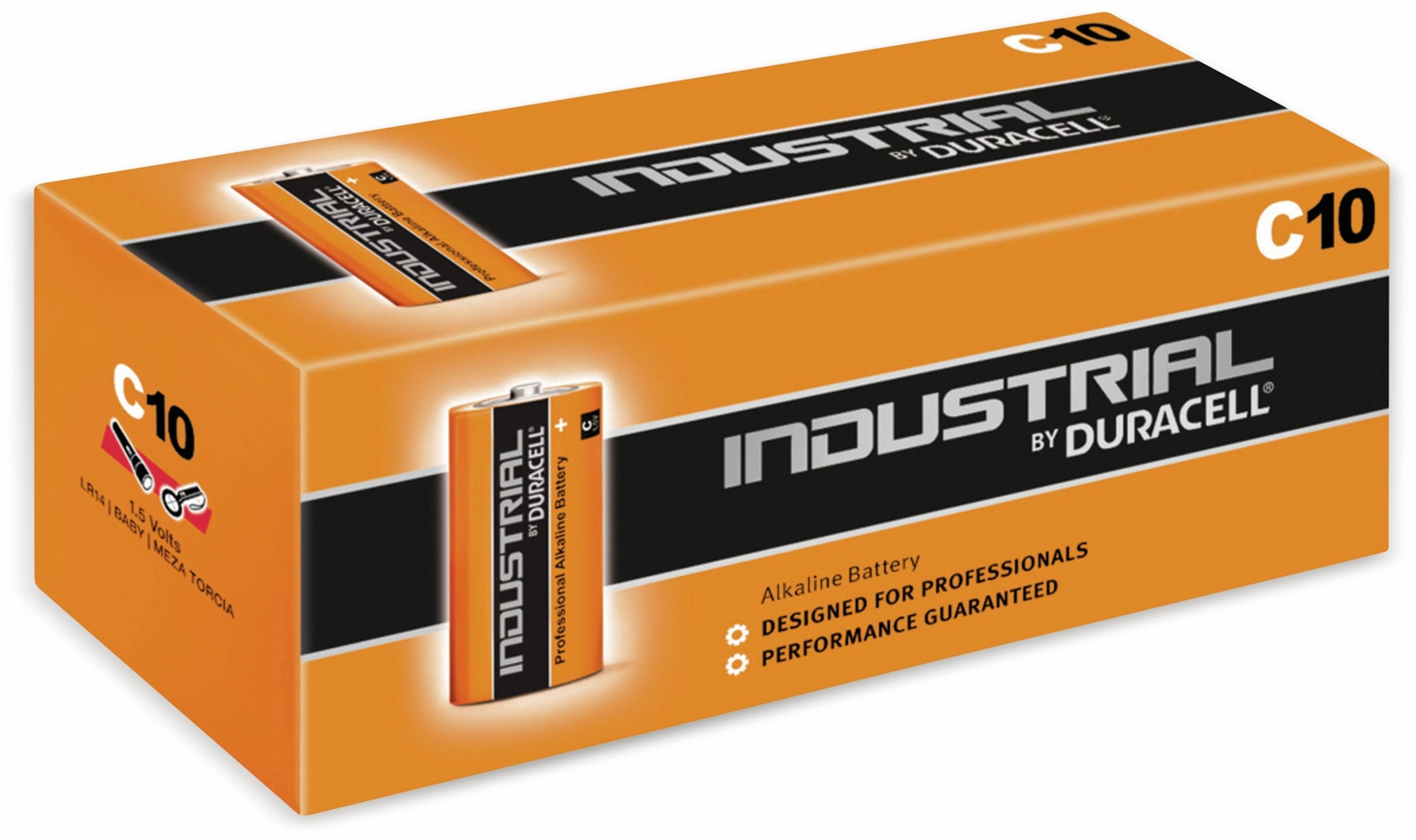 Duracell Industrial Alkaline Baby C Batterien, 10 Stück