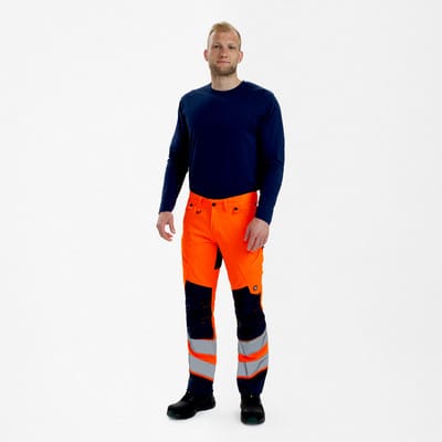 Engel - Warnschutz Bundhose Safety Herren 2544-314 Gr. 64 orange/blue ink