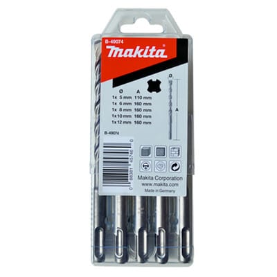 SDS-VPlus Bohrer Set 5 teilig SDS-Plus Hammerbohrer Vanadium für Mauerwerk Beton ( B-49074 ) - Makita