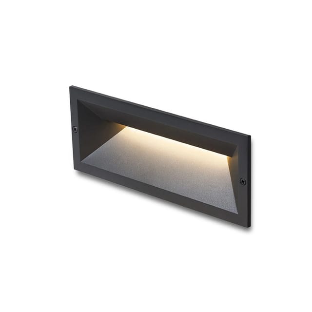 Einbau-Außenwandleuchte ragg schwarz 230V led 12W IP65 3000K