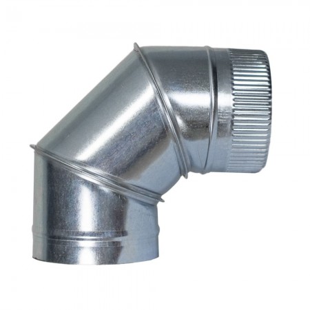 250 Mm Verzinkter Ofenbogen. 90° (0,8 Mm.)