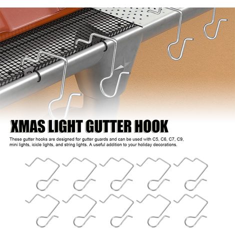 Hooks Pour Guirlandes Lumineuses - 50 Pièces Fixation Sécurisée En Acier Inoxydable Pour Toit Et Intérieur