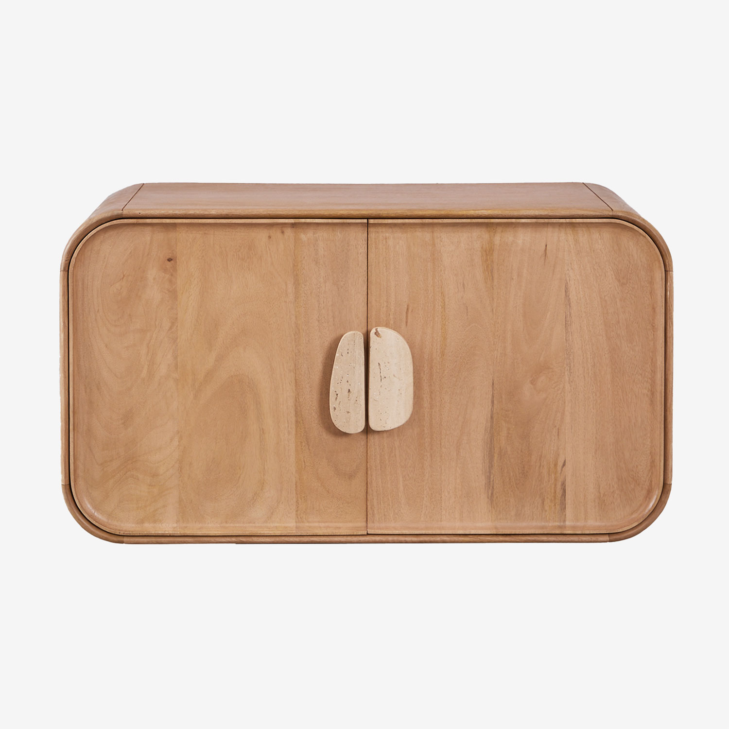 Sklum Hängendes Badezimmermöbel-set 95x45 Cm Aus Mangoholz Und Natürlichem Kivalina-stein