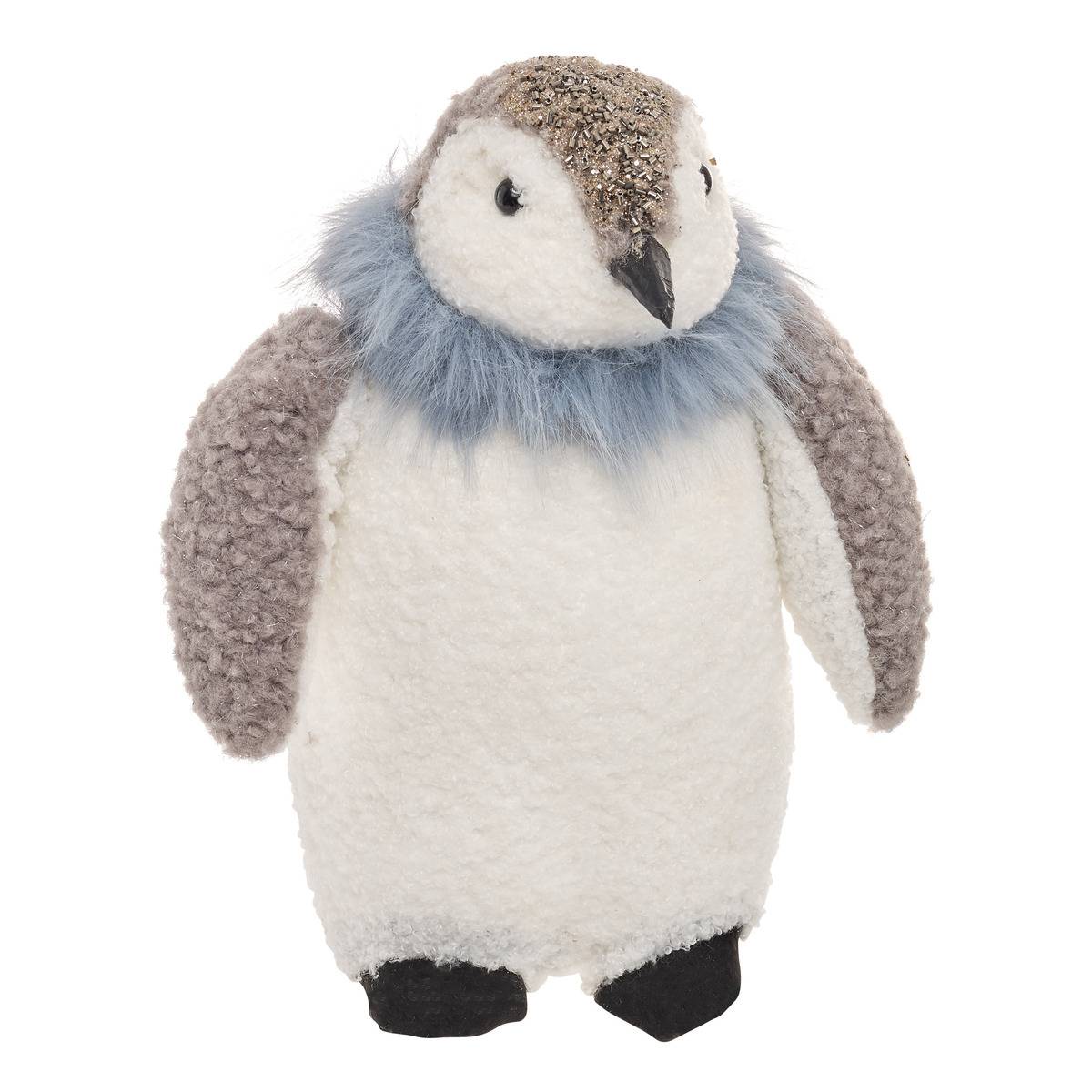 Grauer Und Blauer Weihnachtspinguin, H. 29 Cm - Atmosphera Créateur D'Intérieur