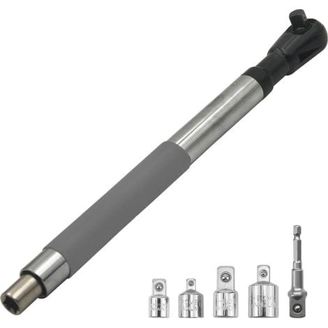 Yuehisy Teleskopgriff Mit Versatzverlängerung, 1/2 Zoll Festantriebskopf Mit 4 Adaptern, Drehbare Welle Aus Wolframstahl Für Reparatur- Und Sanitärmöbelsets.