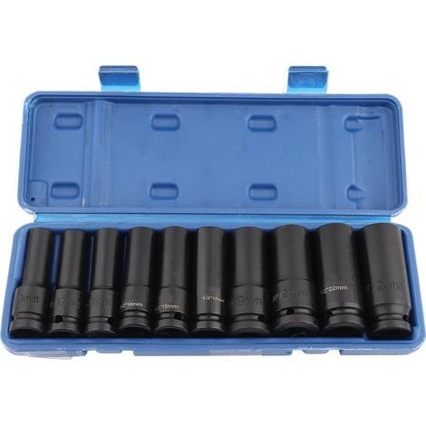 Fdit 10pcs Impact Socket Sexek Secket Havise Chroma Moybdän Stahl 1/2in Drive For Construction Projects.