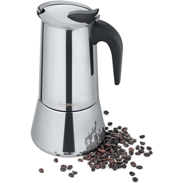 Italienische Kaffeemaschine Aus Edelstahl (600 Ml) 12 Tassen Italienische Kaffeemaschine Edelstahl-kaffeemaschine Ergonomischer Griff Für Alle Herdarten Geeignet
