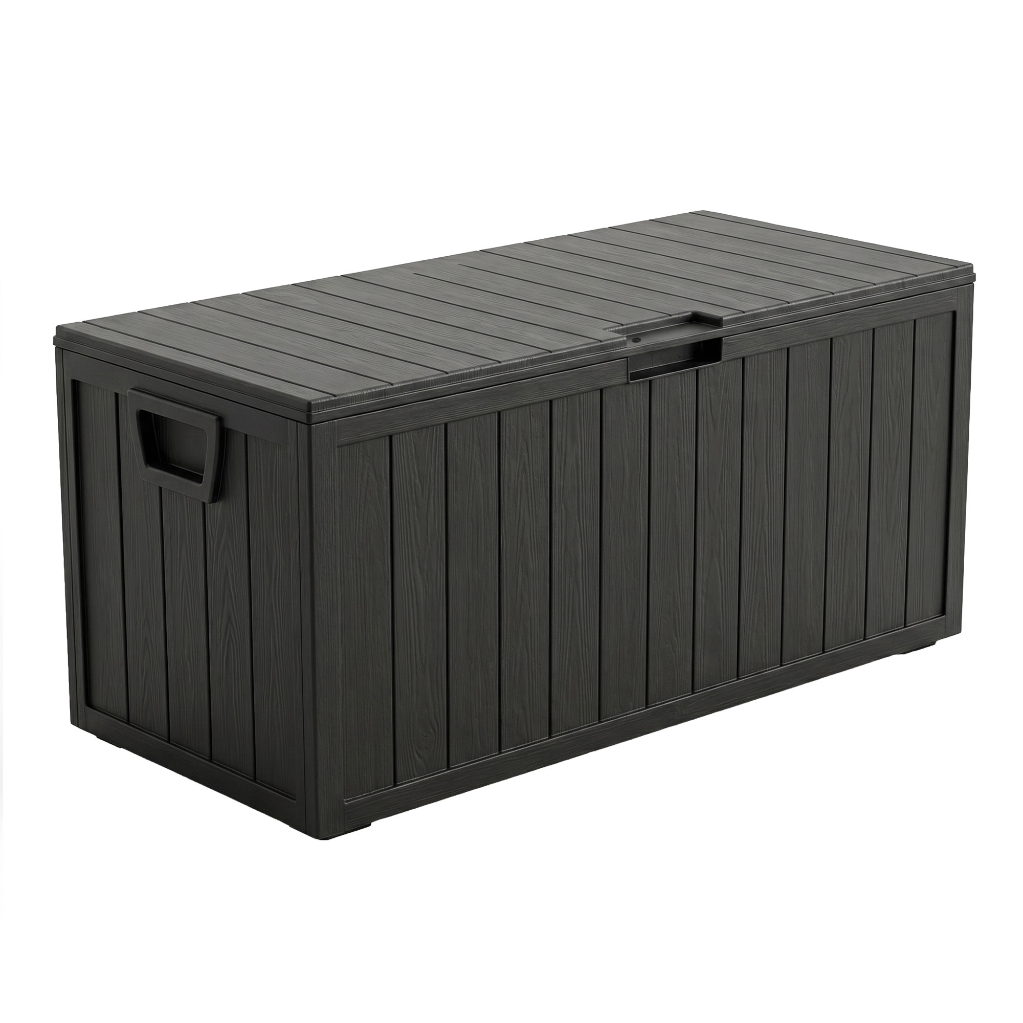 Neo 75 - Garten-aufbewahrungsbox 110x46x53 Cm 285 Lt Abschließbarer Behälter Aus Schwarzem Harz