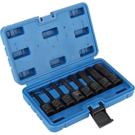 Sechskant-steckschlüsselsatz, 8 Stecknüsse Für Sechskant-set, Geeignet Für 1/2"-ratsche / Schlagschrauber / Schalter / Steckdosenleiste Usw.