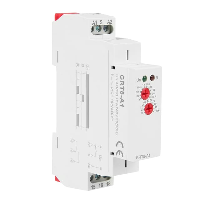 Grt8-a1 Mini-einschaltverzögerungs-zeitrelais, Din-schienenmontage, 12 V Ac/dc, 240 V