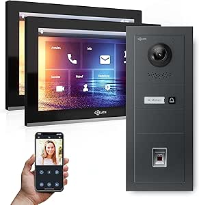 Goliath Hybrid Ip Gegensprechanlage Anthrazit 1-fam 2x 10" Hd Fingerprint 180° Kamera