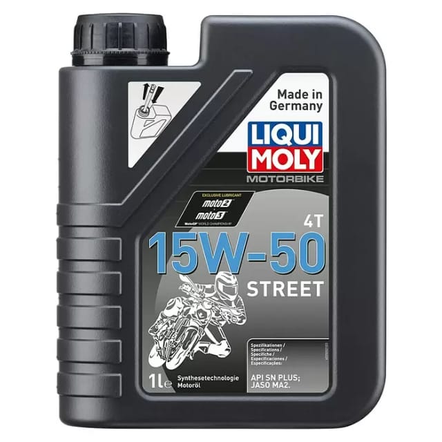 LIQUI MOLY Teilsynthetisches Motorradmotorenöl 15W50 Street 4T 1 Liter