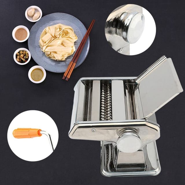Handgefertigte Nudelmaschine Aus Edelstahl – 3-in-1-maschine Für Pasta, Lasagne Und Spaghetti Mit Nudelfunktion