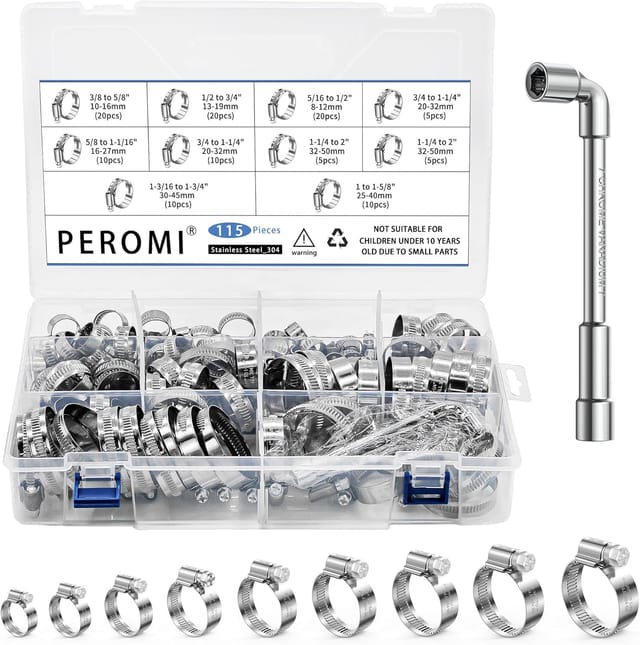 115-teiliges Hochleistungs-rohrschellen-set, Antriebsrohrschelle Aus Edelstahl 304, Kraftstoffleitungsschelle Aus Metall Für Sanitär-, Kfz- Und Maschinenbauanwendungen