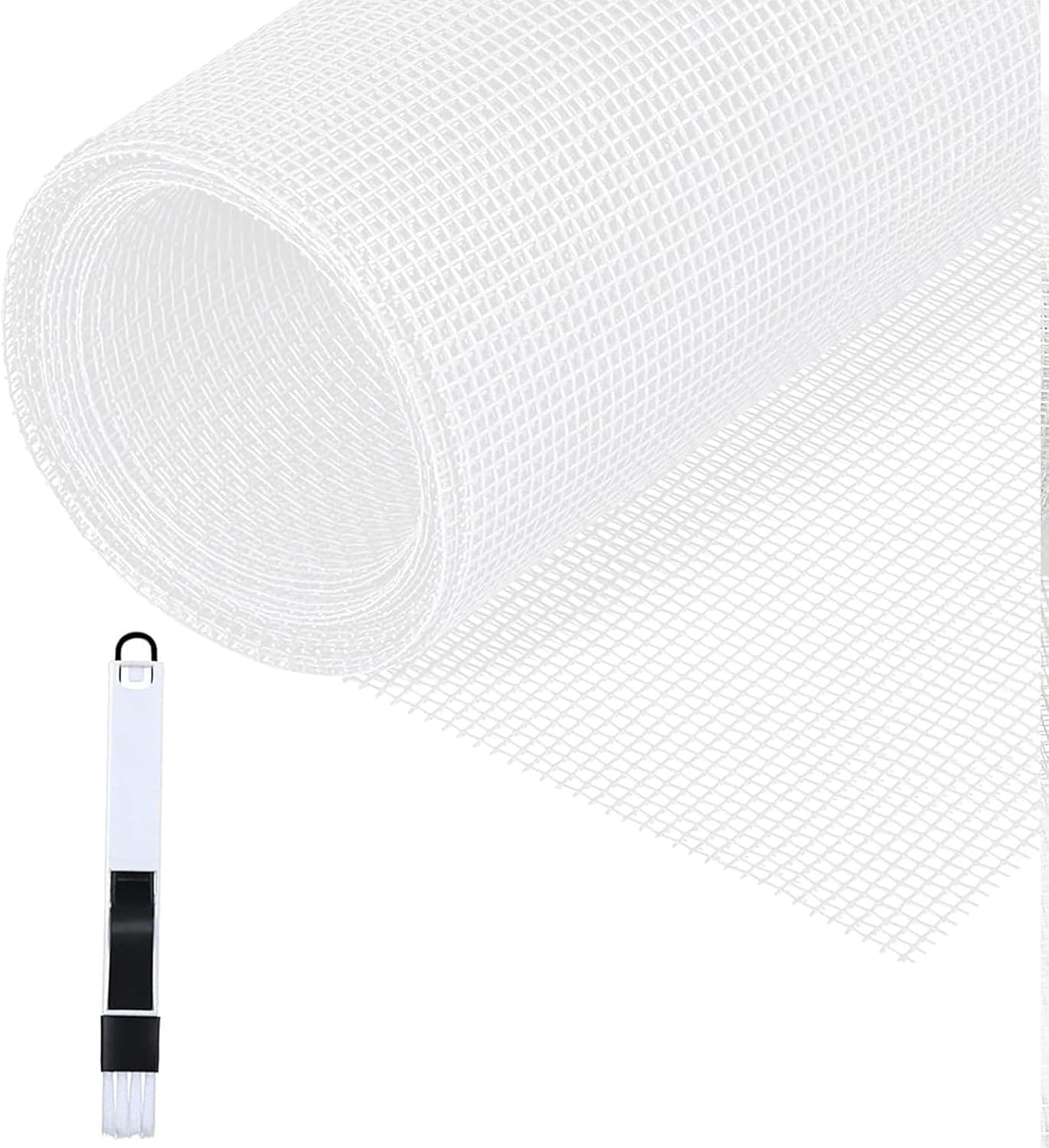 Fenstergitter, 150x300cm Maßgeschneidertes Fenstergitter Aus Glasfaser Zum Selbermachen Mit Reinigungsbürste, Fliegengitter Für Fenster, Balkontür Und Wohnzimmer, Weiß
