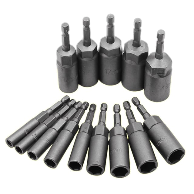 1/4" (6–19 Mm) Tiefbett-schlagschrauber Mit Langem Kopf, Werkstattwerkzeug Für Druckluftschrauber, Steckschlüsselsatz Aus Stahl