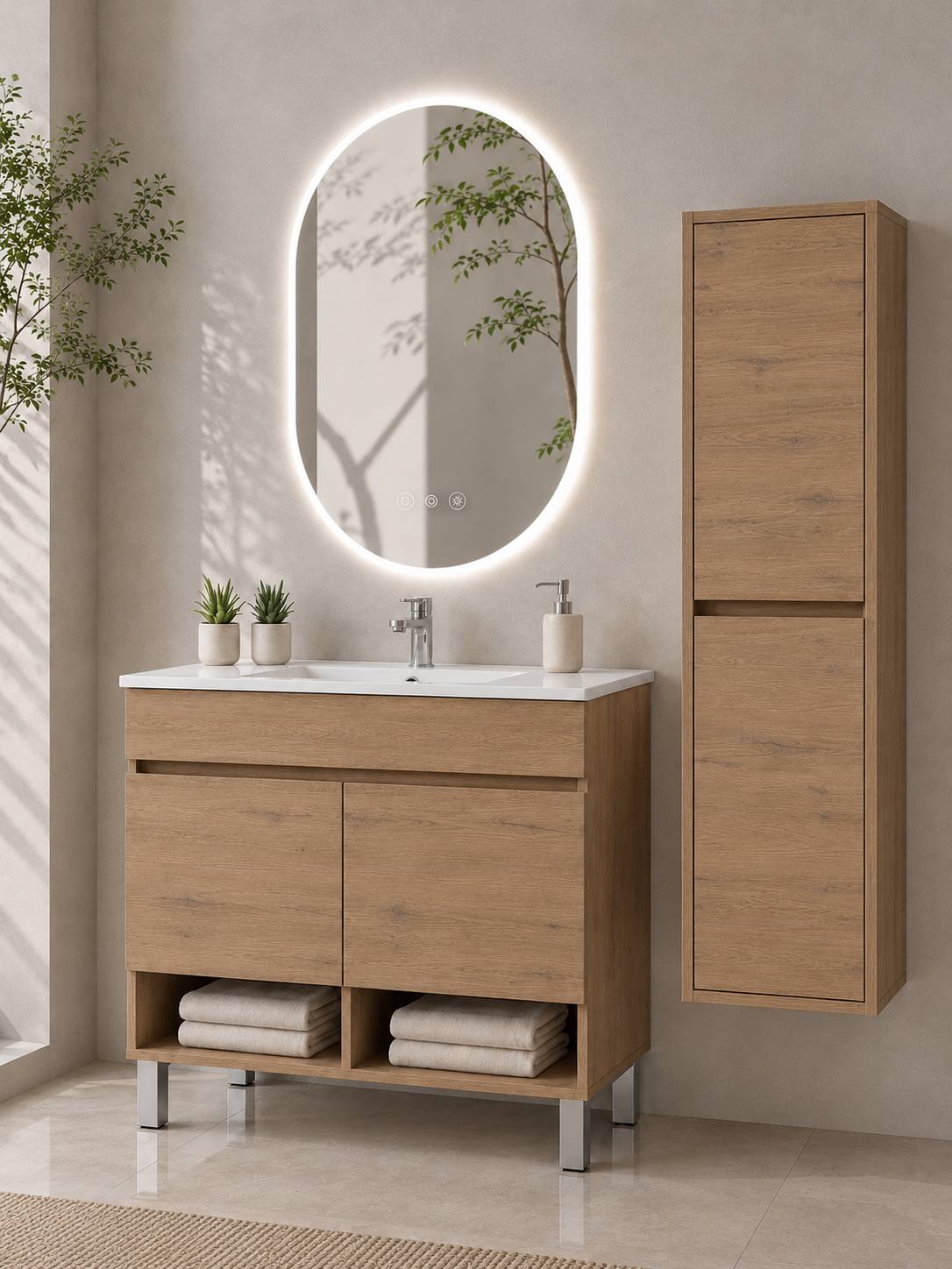 Badmöbel Mit Füßen Mit Waschbecken Extra Flach Origenbath Nebari Mit Füßen Und Türen Ohne Spiegel 80x40 Cm Estepa Mit Säule