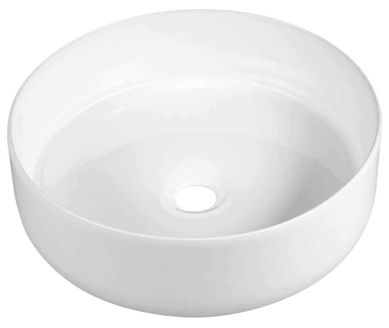Sapho - Fiastra Aufsatzwaschbecken, Durchmesser 40 Cm, Ohne Überlauf, Ohne Hahnloch, Weiß Ft801