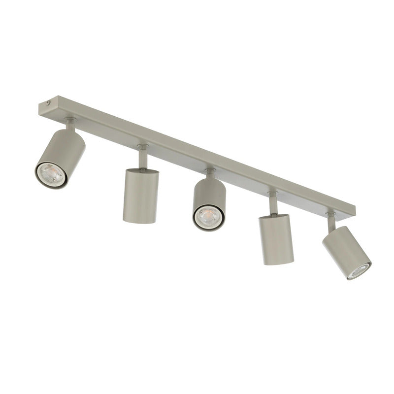 [neuwertig] B-ware Deckenstrahler Zoom Deckenleuchte Strahler Grau Beige Stahl 5-flg Lampe Gu10927