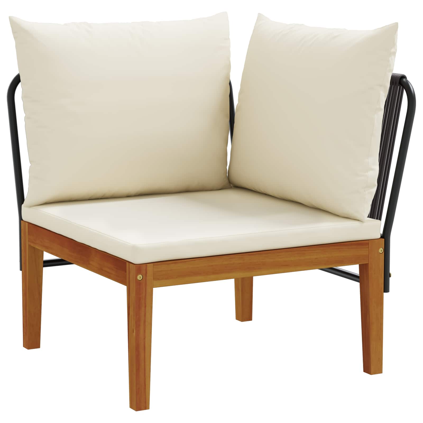 Garten-ecksofa Mit Kissen Massives Akazienholz & Seil Natur Vidaxl