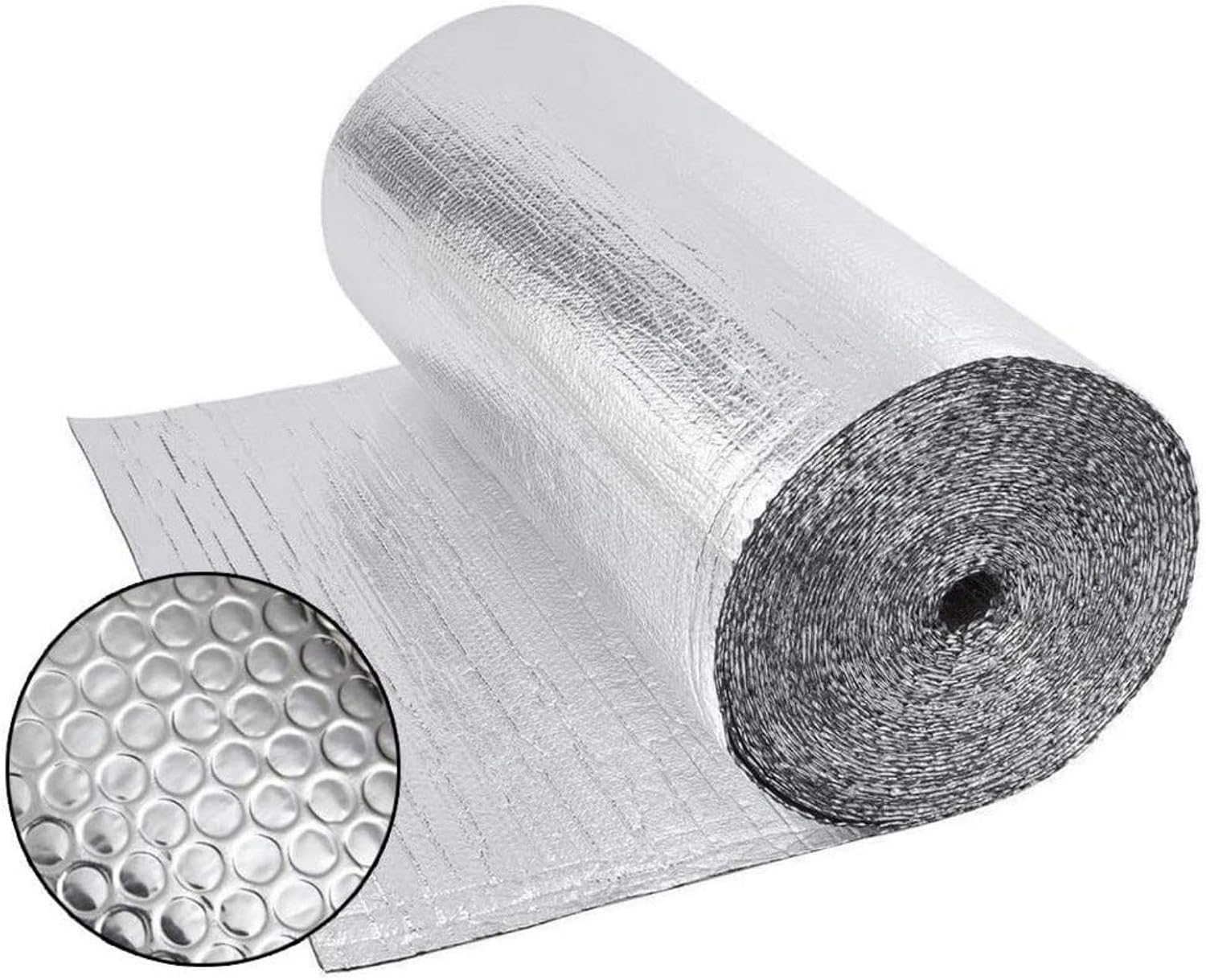 Wärmedämmung 0,6x10m, Doppeltes Aluminiumfolie-luftpolster Rolle 4mm, Beständig Gegen Wärme- Und Kälte, Ideal Für Heizkörper, Wand, Auto, Fenster