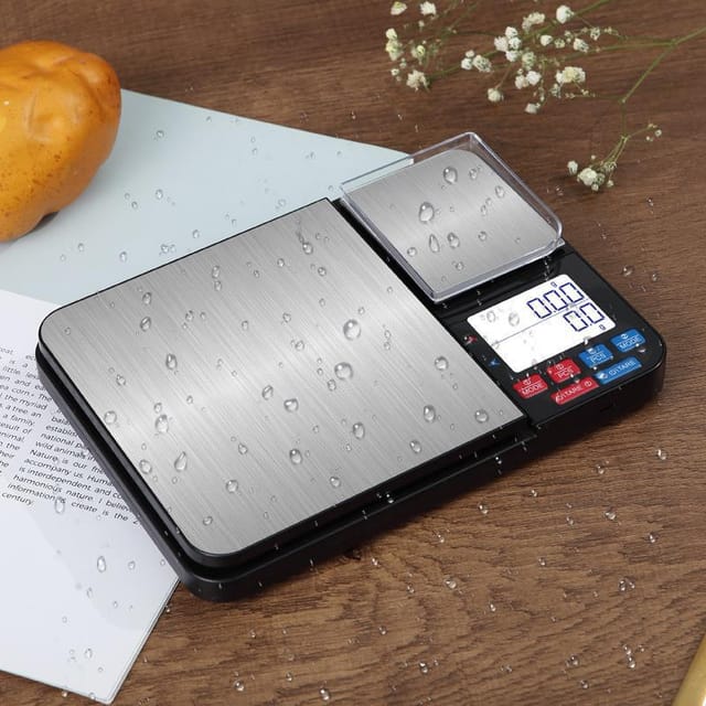 Digitale Küchenwaage, Genauigkeit 10 Kg/1 G Und 500 G/0,01 G, Dualplattform, 7 Wiegeeinheiten, Hochpräzise Lebensmittelwaage Mit Hintergrundbeleuchtetem Lcd-display, Tara-funktion