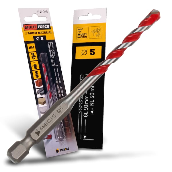 Amboss Multi Force Hartmetall Bohrer - Ø5 mm - GL: 90mm - NL: 50mm