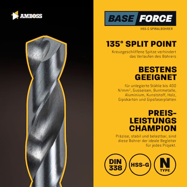 10 x HSS-G BASE Force Metallbohrer DIN 338 - Ø:1 mm Bild 4